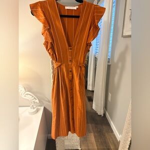Astr the Label. Saturate  A line dress. Burnt Orange. Size S